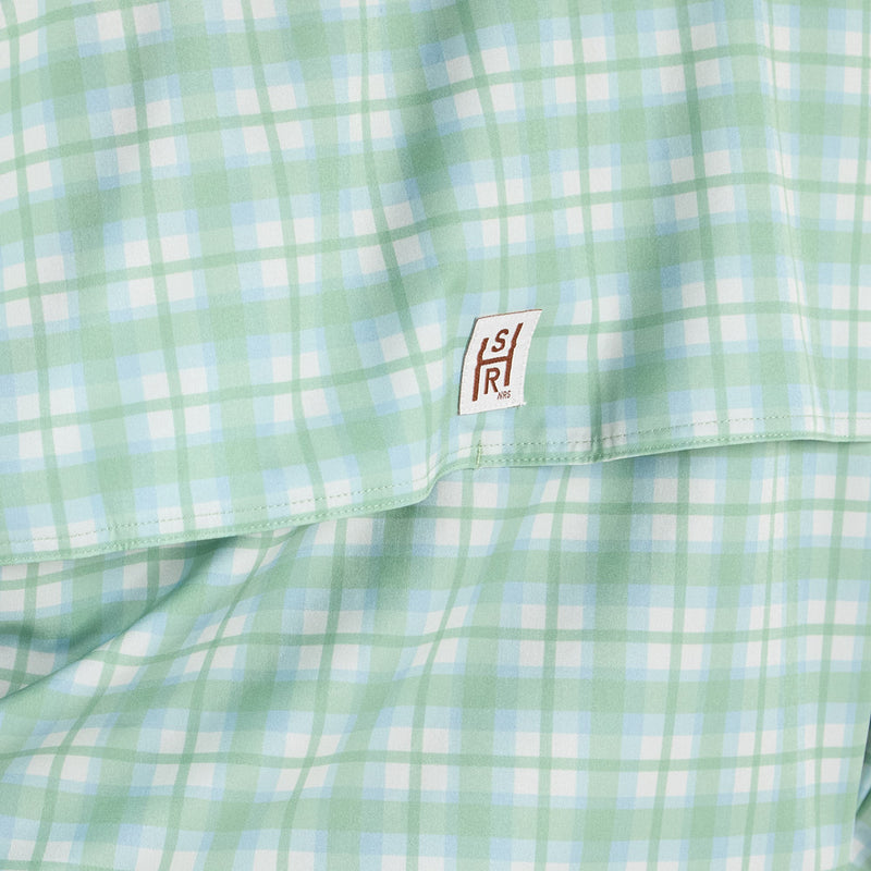 Sand Hill Ranch Men's Green Gingham Vented Long Sleeve Snap Shirt