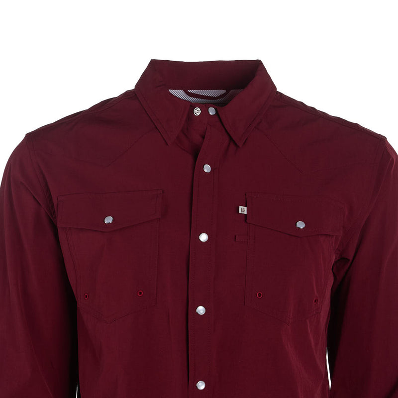 Sand Hill Ranch Men's Burgundy Long Sleeve Snap Shirt