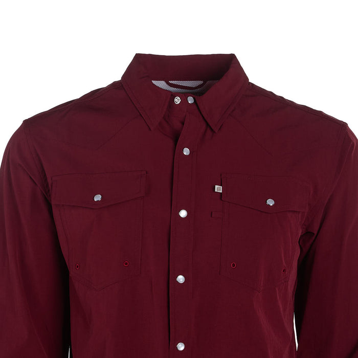 Sand Hill Ranch Men's Burgundy Long Sleeve Snap Shirt