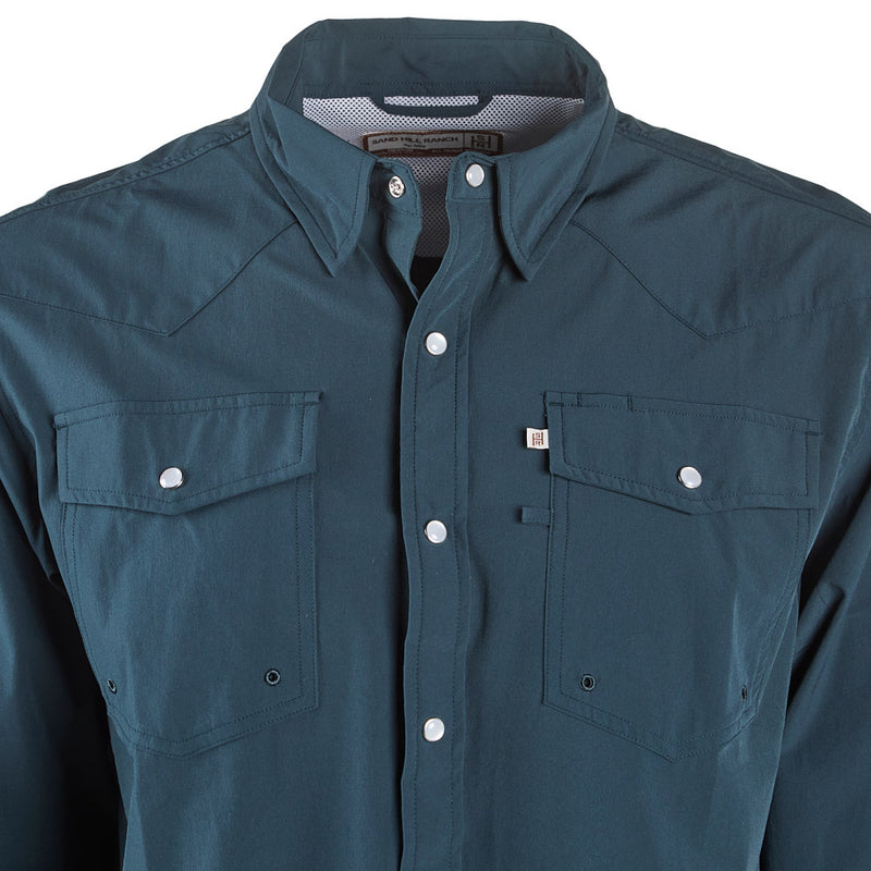 Sand Hill Ranch Men's Navy Long Sleeve Snap Shirt