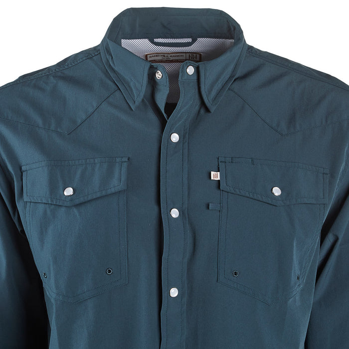 Sand Hill Ranch Men's Navy Long Sleeve Snap Shirt