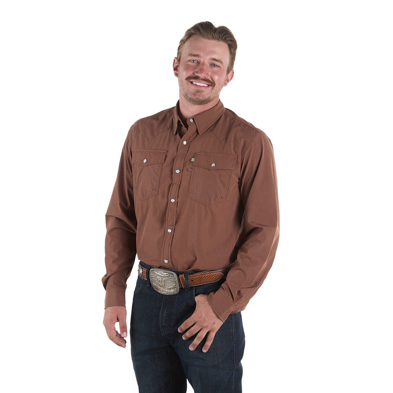 Sand Hill Ranch Men's Medium Brown Long Sleeve Snap Shirt