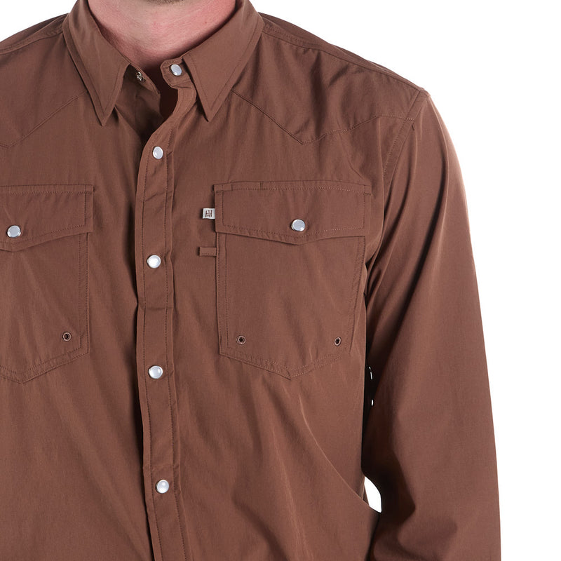 Sand Hill Ranch Men's Medium Brown Long Sleeve Snap Shirt
