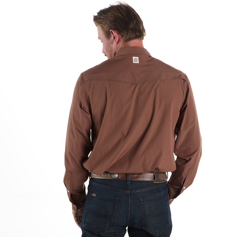 Sand Hill Ranch Men's Medium Brown Long Sleeve Snap Shirt