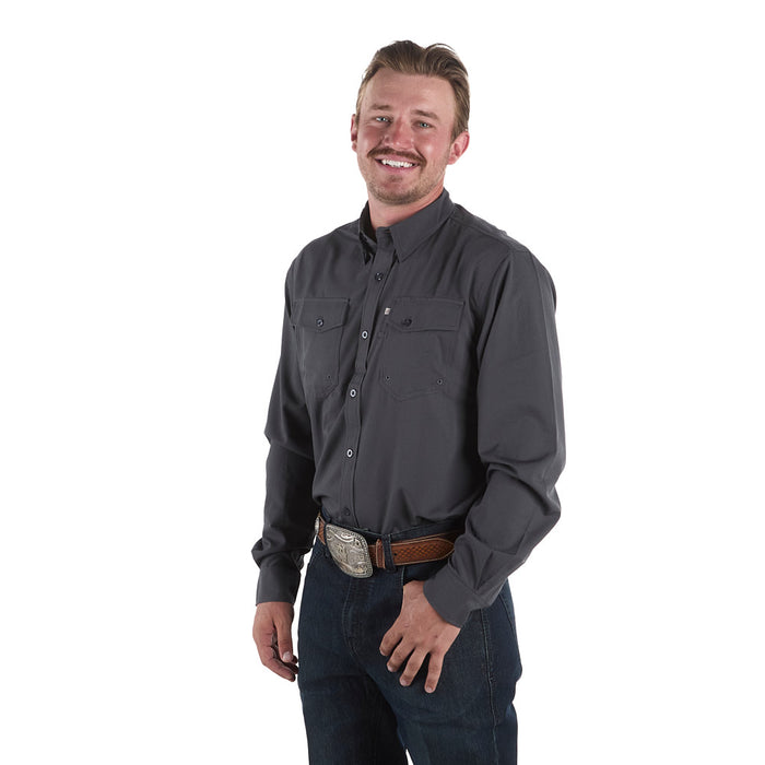 Sand Hill Ranch Men's Grey Long Sleeve Waffle Shirt