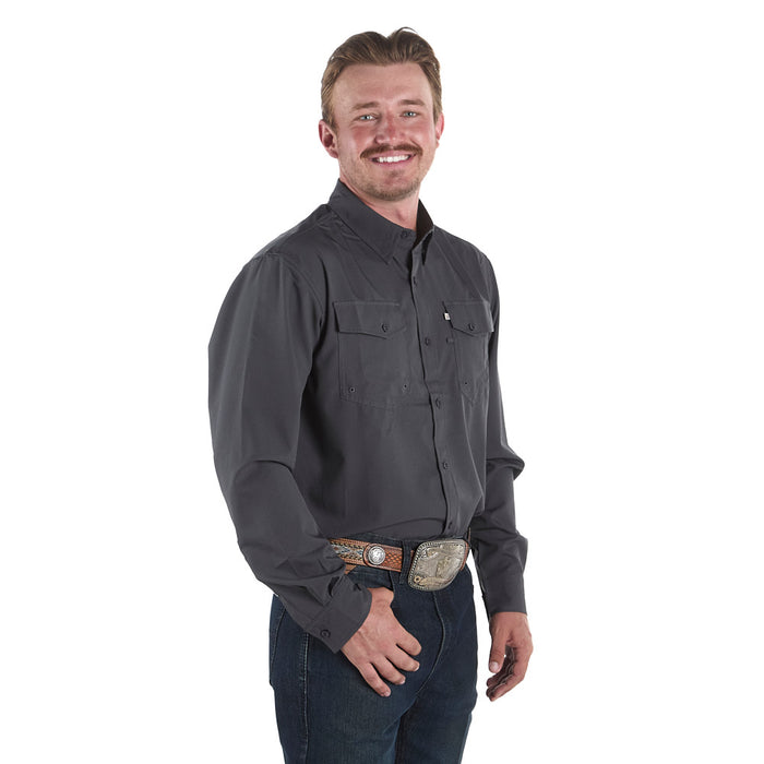 Sand Hill Ranch Men's Grey Long Sleeve Waffle Shirt