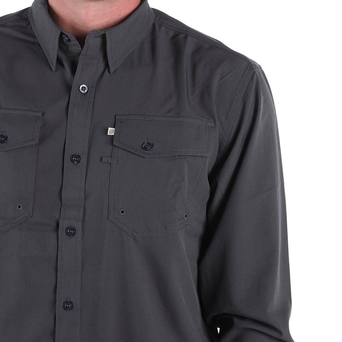 Sand Hill Ranch Men's Grey Long Sleeve Waffle Shirt