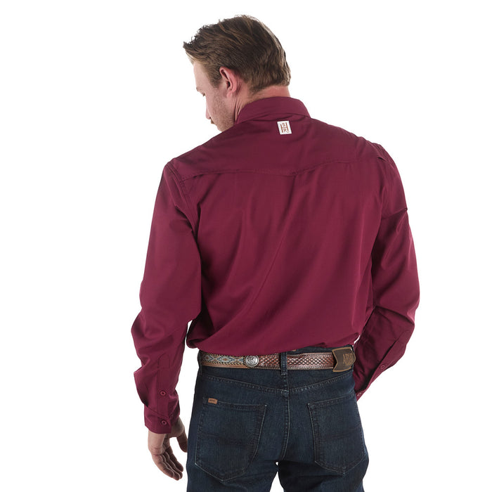 Sand Hill Ranch Men's Burgundy Long Sleeve Waffle Shirt