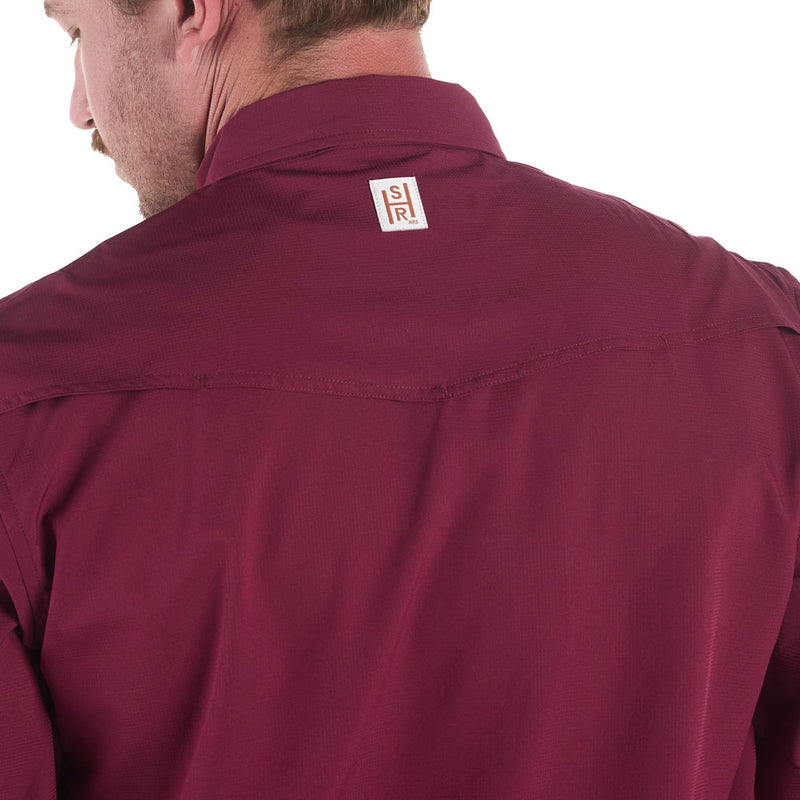 Sand Hill Ranch Men's Burgundy Long Sleeve Waffle Shirt