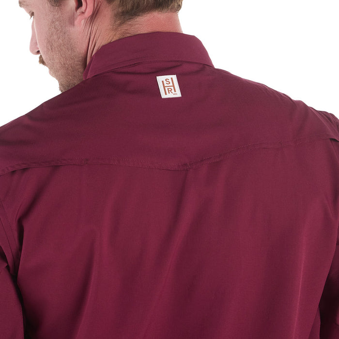 Sand Hill Ranch Men's Burgundy Long Sleeve Waffle Shirt