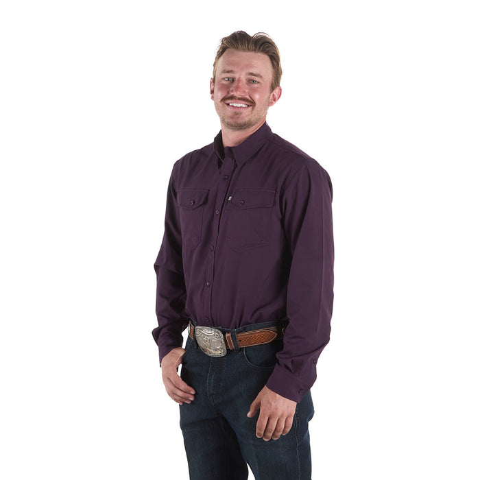 Sand Hill Ranch Men's Plum Long Sleeve Waffle Shirt