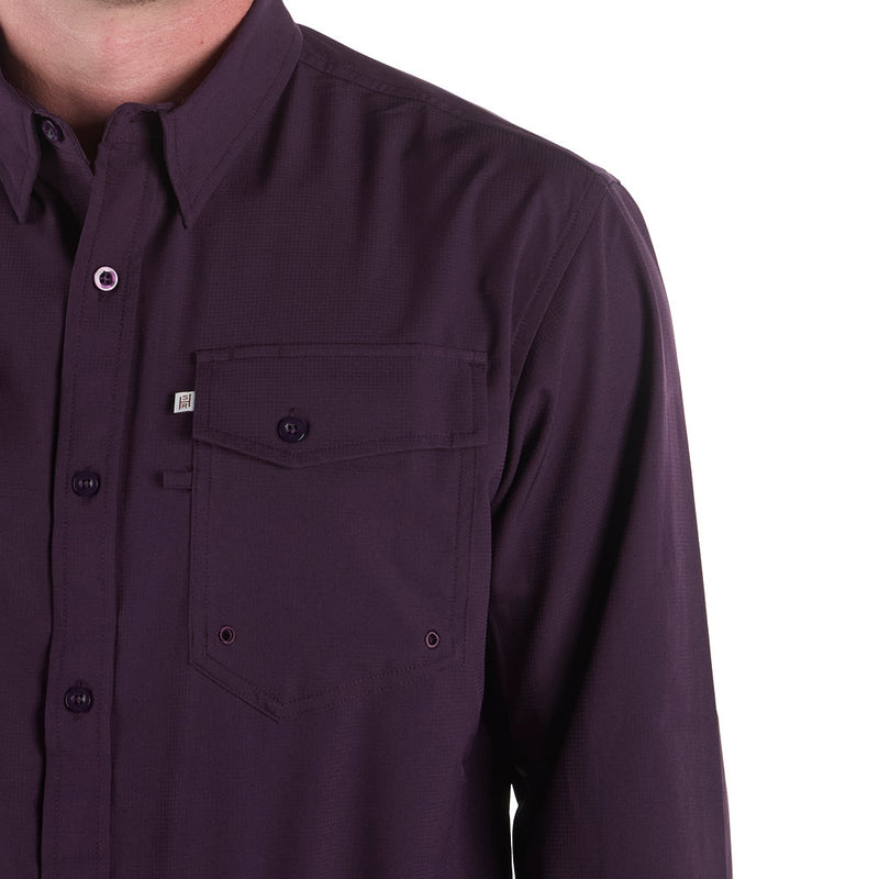 Sand Hill Ranch Men's Plum Long Sleeve Waffle Shirt