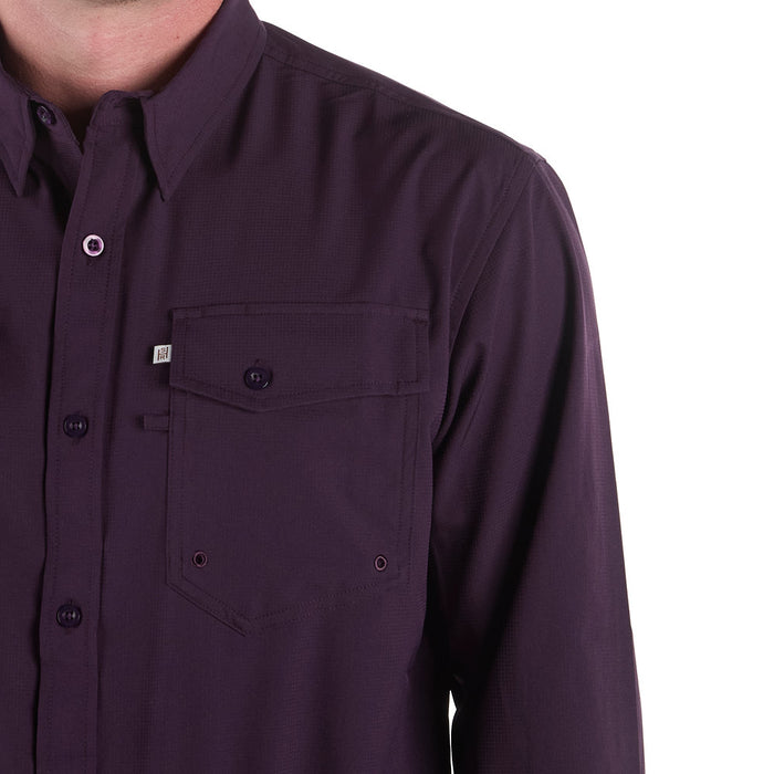 Sand Hill Ranch Men's Plum Long Sleeve Waffle Shirt