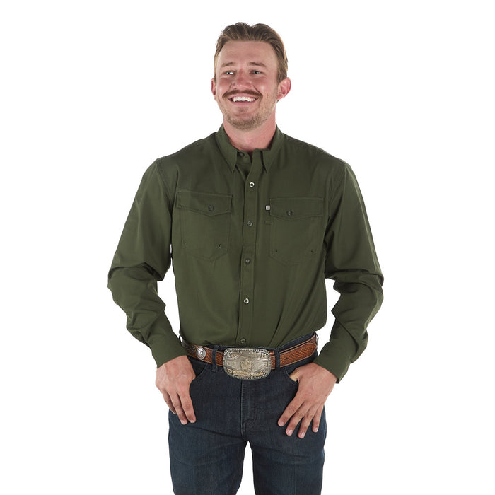 Sand Hill Ranch Men's Olive Long Sleeve Waffle Shirt