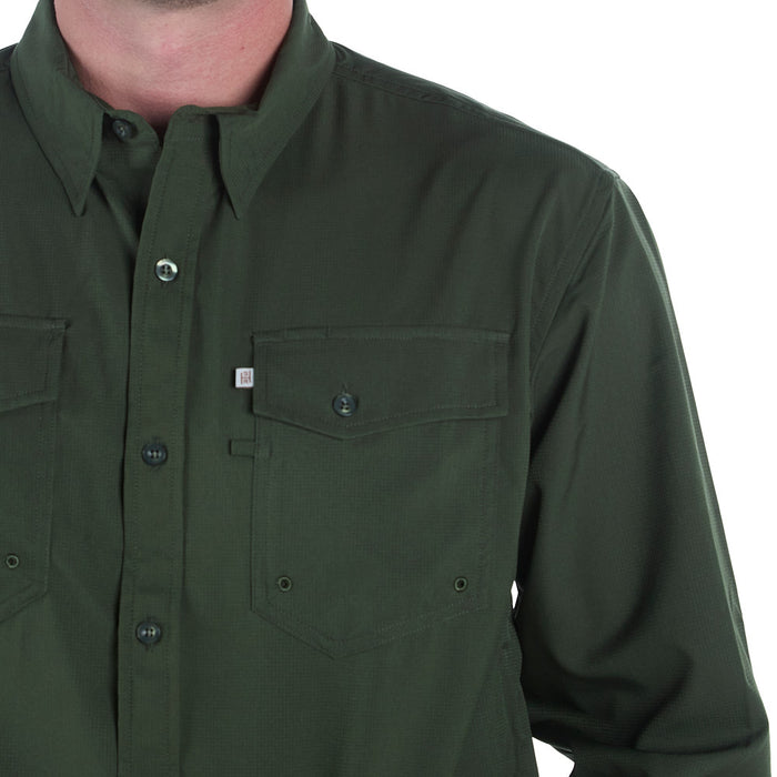 Sand Hill Ranch Men's Olive Long Sleeve Waffle Shirt