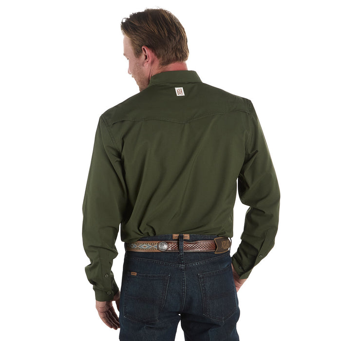 Sand Hill Ranch Men's Olive Long Sleeve Waffle Shirt