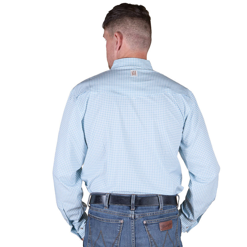 Sand Hill Ranch Men's Blue Tile Vented Long Sleeve Snap Shirt