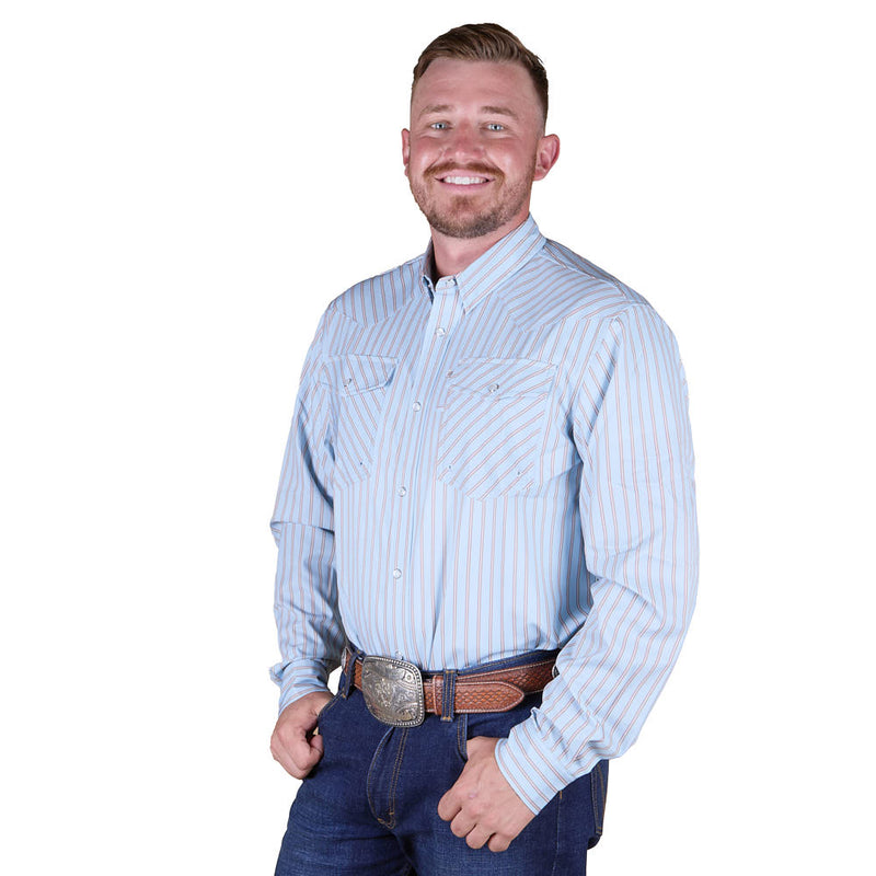 Sand Hill Ranch Men's Heritage Stripe Vented Long Sleeve Snap Shirt