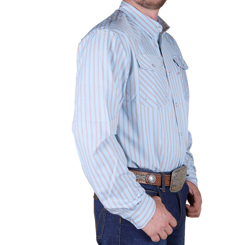 Sand Hill Ranch Men's Heritage Stripe Vented Long Sleeve Snap Shirt