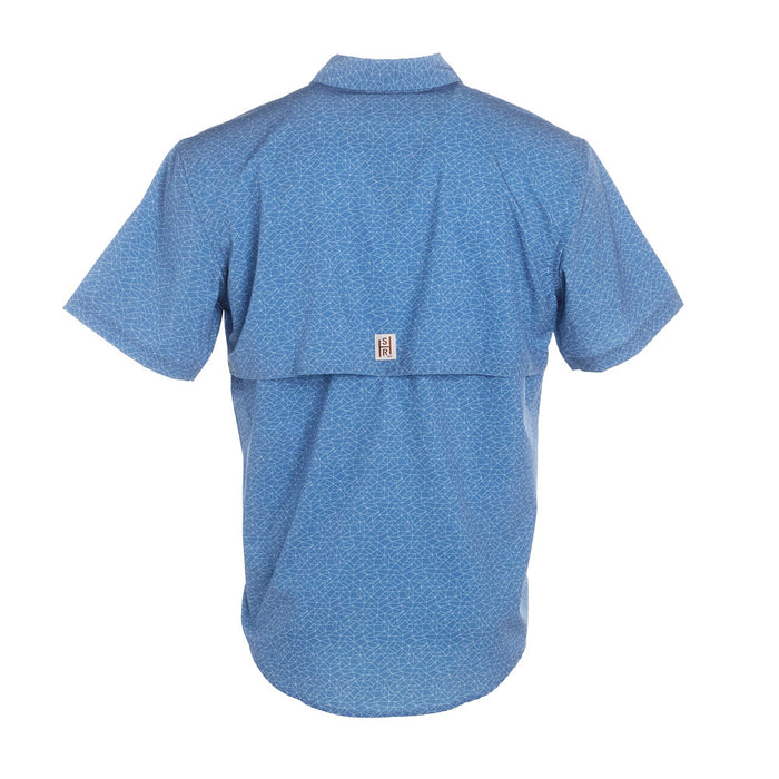 Sand Hill Ranch Men's Dusty Blue Geo Short Sleeve Snap Shirt