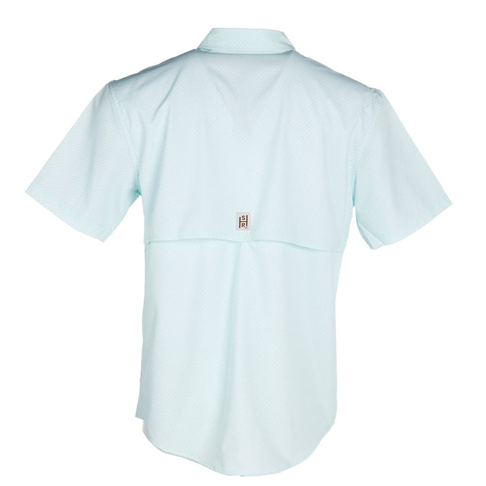 Sand Hill Ranch Men's Blue Pinstripe Short Sleeve Snap Shirt