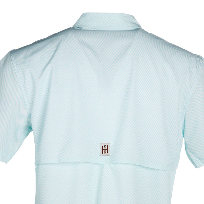 Sand Hill Ranch Men's Blue Pinstripe Short Sleeve Snap Shirt