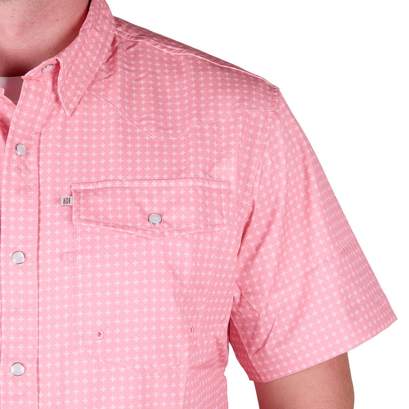 Sand Hill Ranch Men's Coral Optimist Short Sleeve Snap Shirt