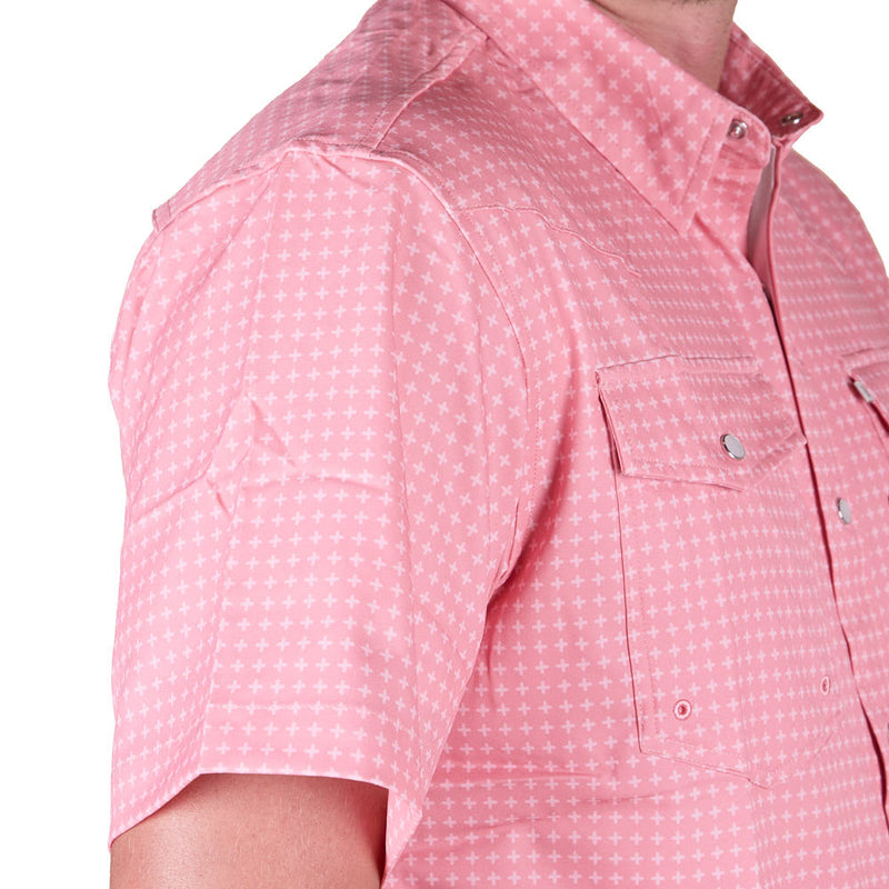 Sand Hill Ranch Men's Coral Optimist Short Sleeve Snap Shirt
