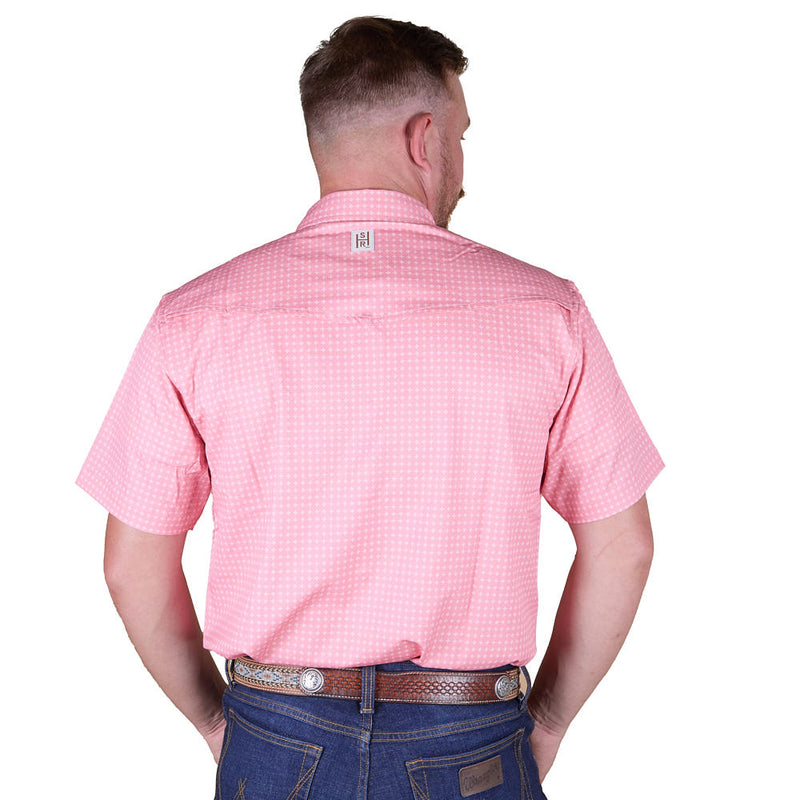 Sand Hill Ranch Men's Coral Optimist Short Sleeve Snap Shirt