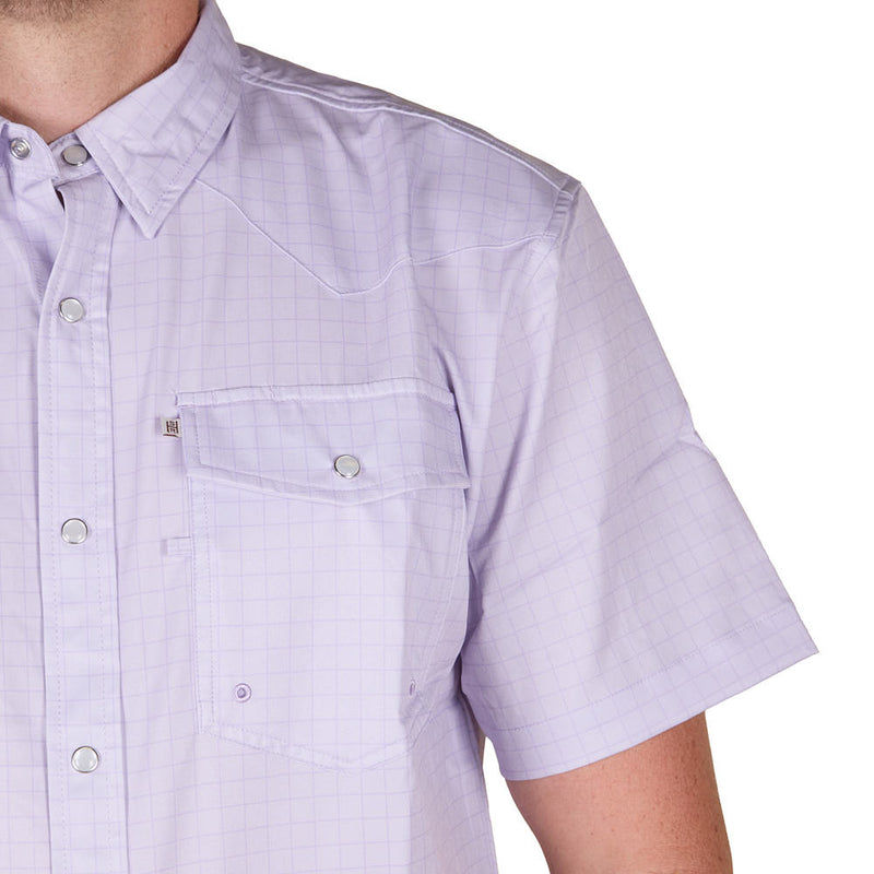 Sand Hill Ranch Men's Lavender Square Short Sleeve Snap Shirt