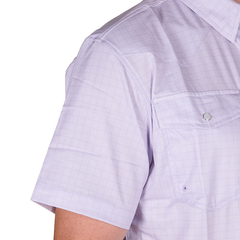 Sand Hill Ranch Men's Lavender Square Short Sleeve Snap Shirt