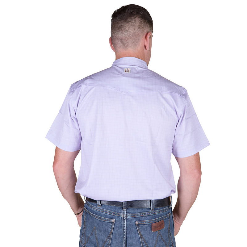 Sand Hill Ranch Men's Lavender Square Short Sleeve Snap Shirt