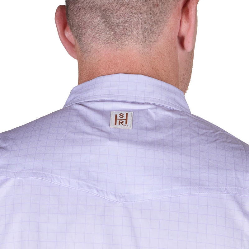 Sand Hill Ranch Men's Lavender Square Short Sleeve Snap Shirt