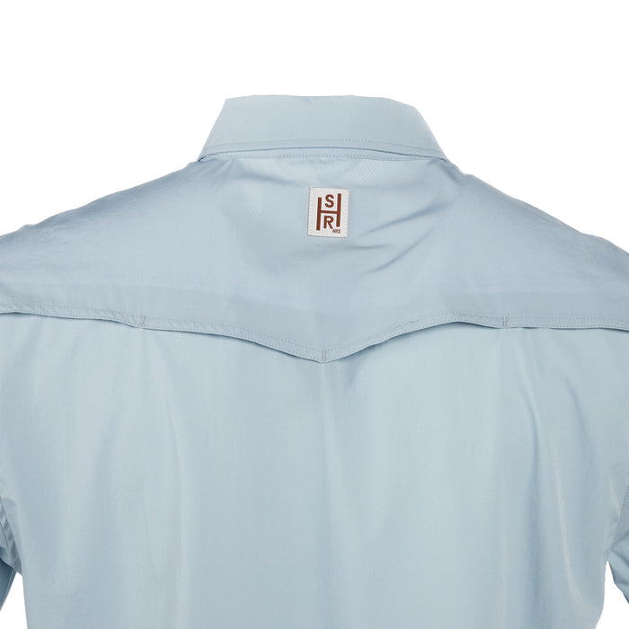Brandcowboy Sandhill Ranch Men's Light Blue Short Sleeve Pearl Snap Shirt