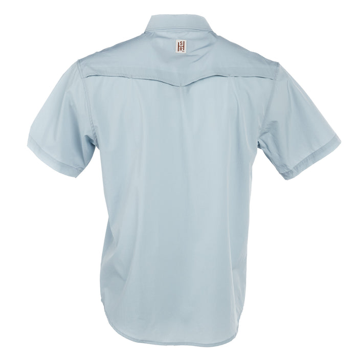 Brandcowboy Sandhill Ranch Men's Light Blue Short Sleeve Pearl Snap Shirt