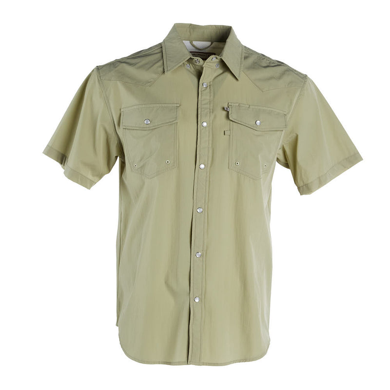 Brandcowboy Sandhill Ranch Light Green Short Sleeve Pearl Snap Shirt
