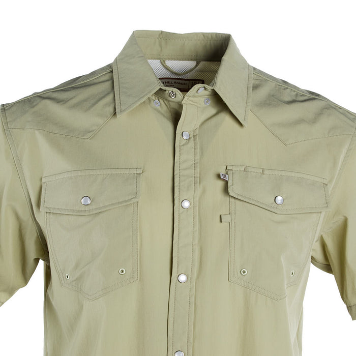 Brandcowboy Sandhill Ranch Light Green Short Sleeve Pearl Snap Shirt
