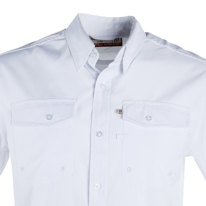 Sand Hill Ranch White Short Sleeve Button Shirt