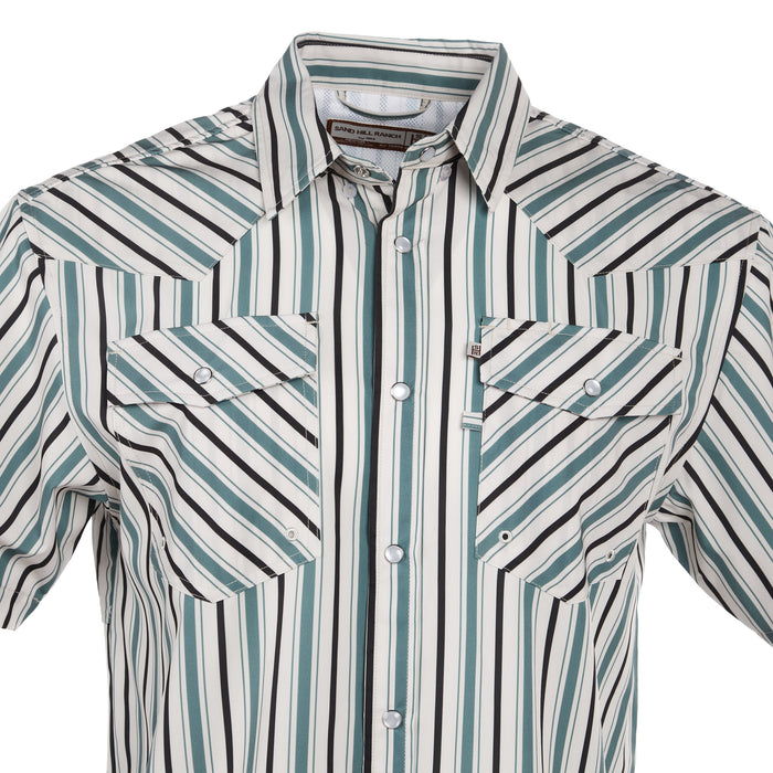 Brandcowboy Sandhill Ranch Men's Dusty Stripes Short Sleeve Snap Shirt