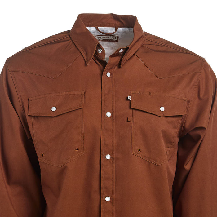 Brandcowboy Men's Tan Long Sleeve Snap Shirt