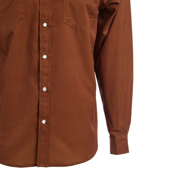 Brandcowboy Men's Tan Long Sleeve Snap Shirt