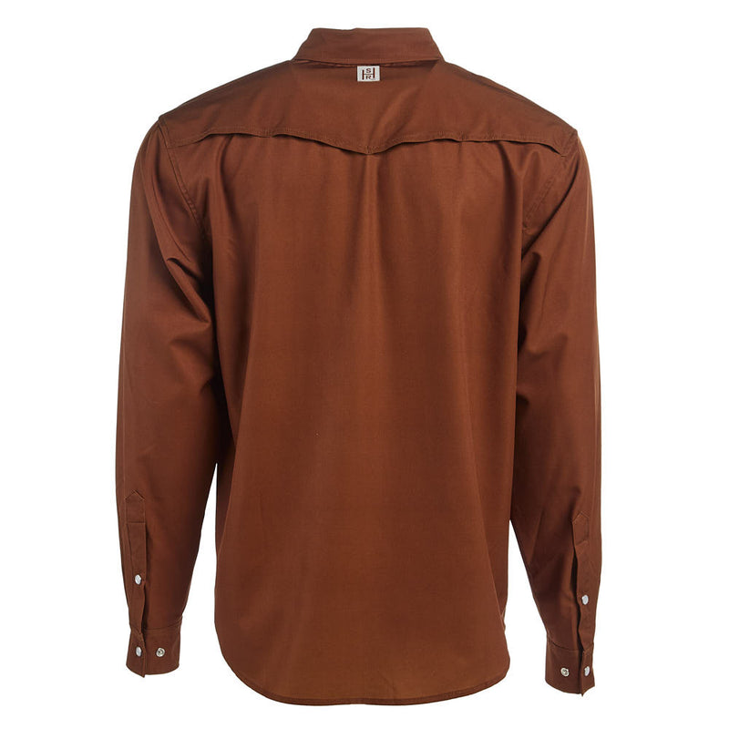 Brandcowboy Men's Tan Long Sleeve Snap Shirt