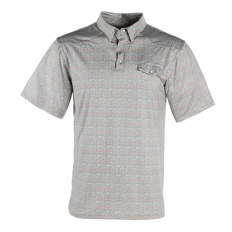 Brandcowboy Men's Frozen Camo Short Sleeve Pearl Snap Polo