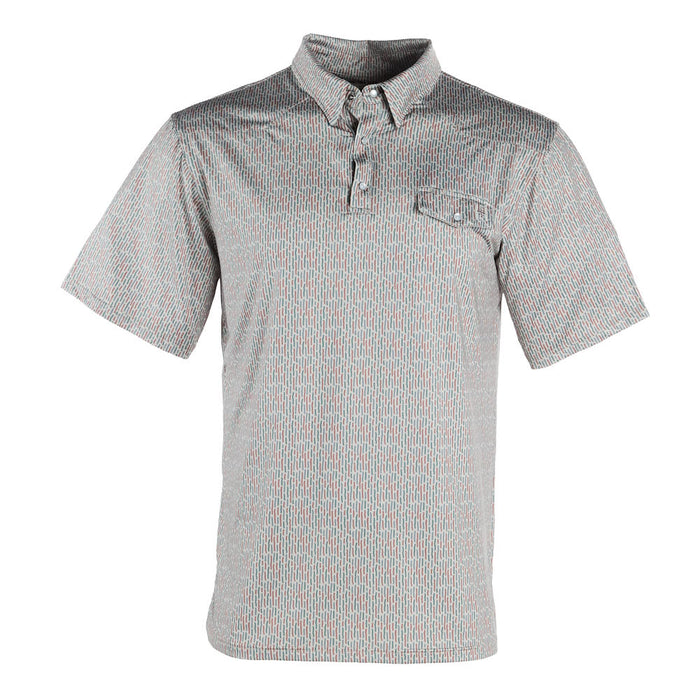Brandcowboy Men's Frozen Camo Short Sleeve Pearl Snap Polo