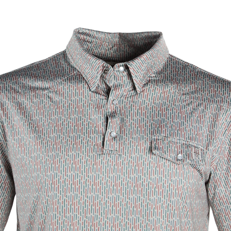 Brandcowboy Men's Frozen Camo Short Sleeve Pearl Snap Polo