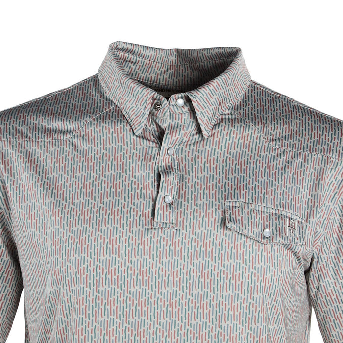 Brandcowboy Men's Frozen Camo Short Sleeve Pearl Snap Polo