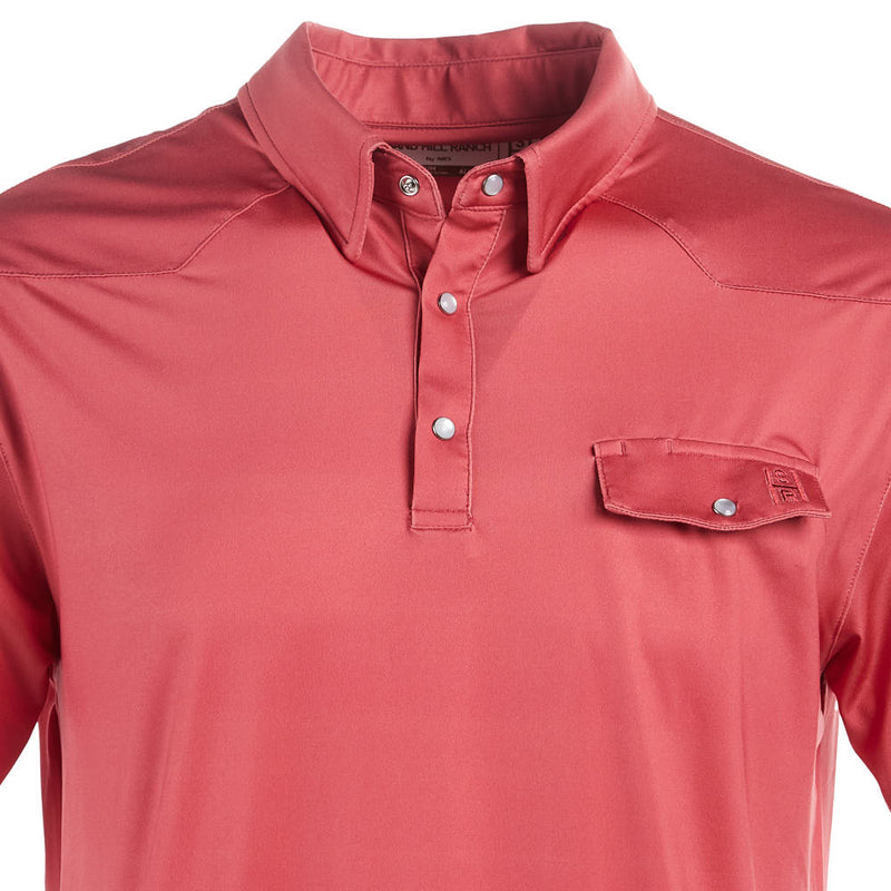 Sand Hill Ranch Salmon Short Sleeve Pearl Snap Polo