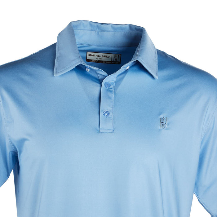 Brandcowboy Sandhill Ranch Ice Blue Short Sleeve Polo