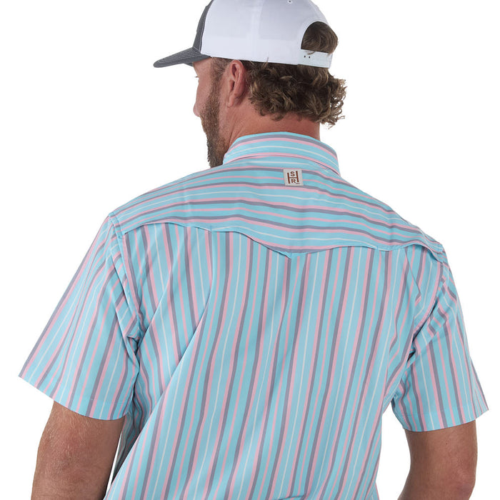 Sand Hill Ranch Men's Pastel Striped Short Sleeve Snap Shirt