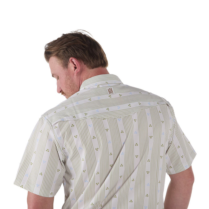 Sand Hill Ranch Men's Green Wallpaper Short Sleeve Snap Shirt